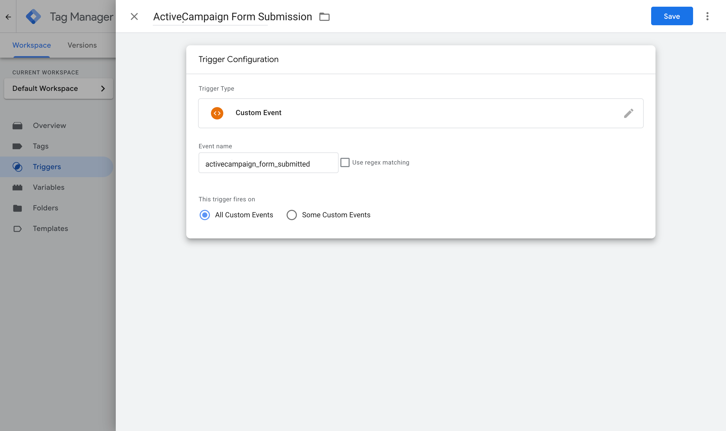 Create a Custom Event trigger in Google Tag Manager